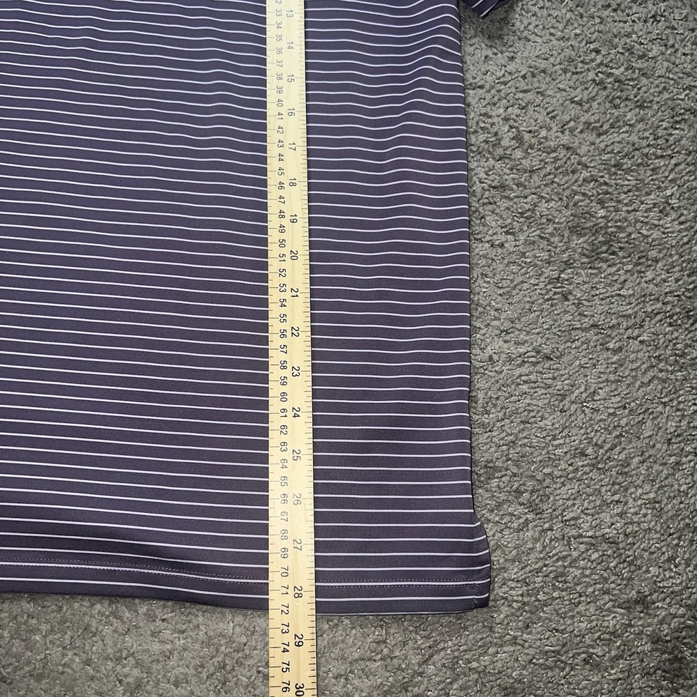 RHONE Golf Sport Polo Shirt Spread Collar Purple Stripe‎ Men Medium - Picture 4 of 6